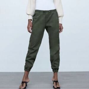 Zara Green Utility Jogger Pants